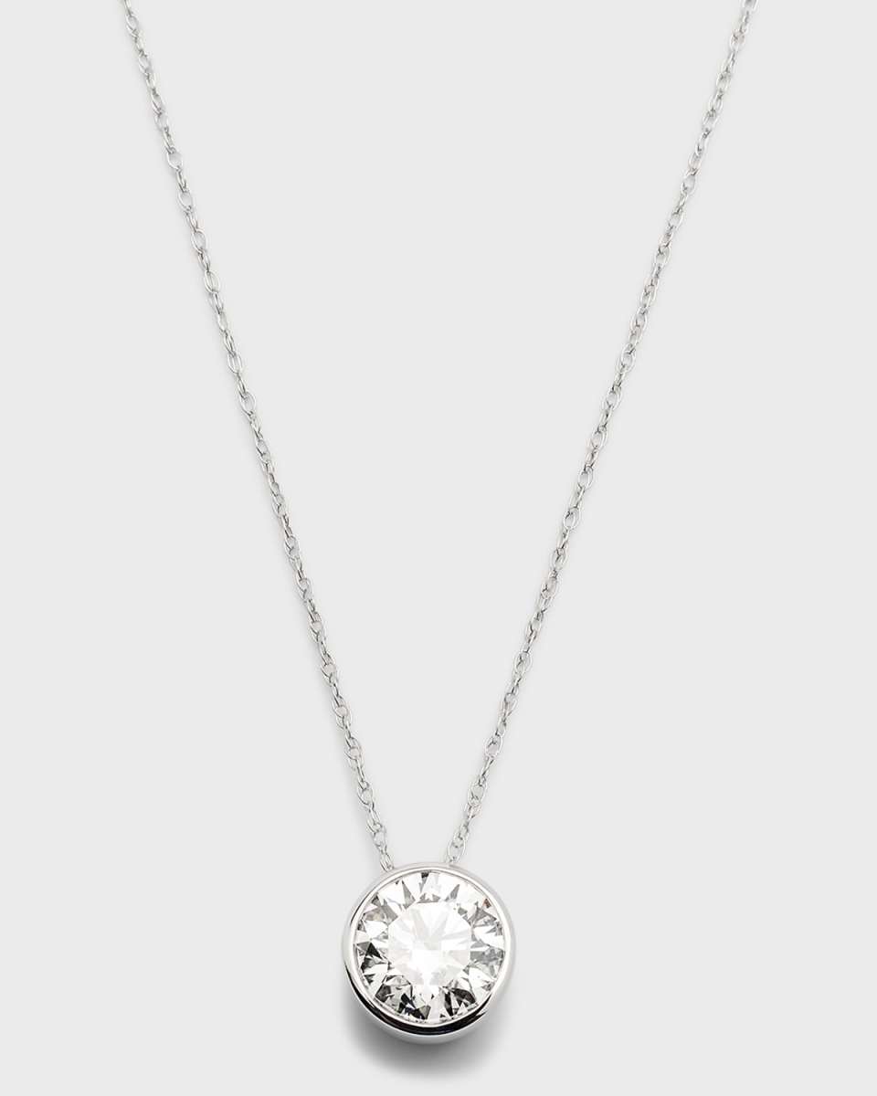 Lab Grown Diamond 18K White Gold Round Pendant